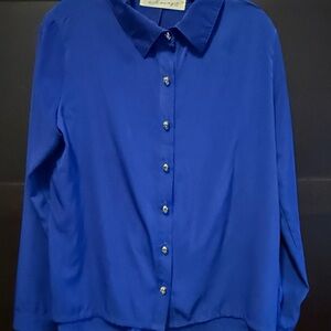 Blue skull button small Vintage Shosanna Relaxed Button Down Shirt